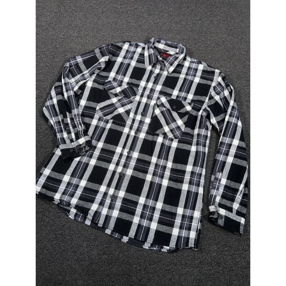 Five Brother Other - Vintage Five Brother Flannel Shirt Large Tall Black Plaid Heavyweight Sanforized